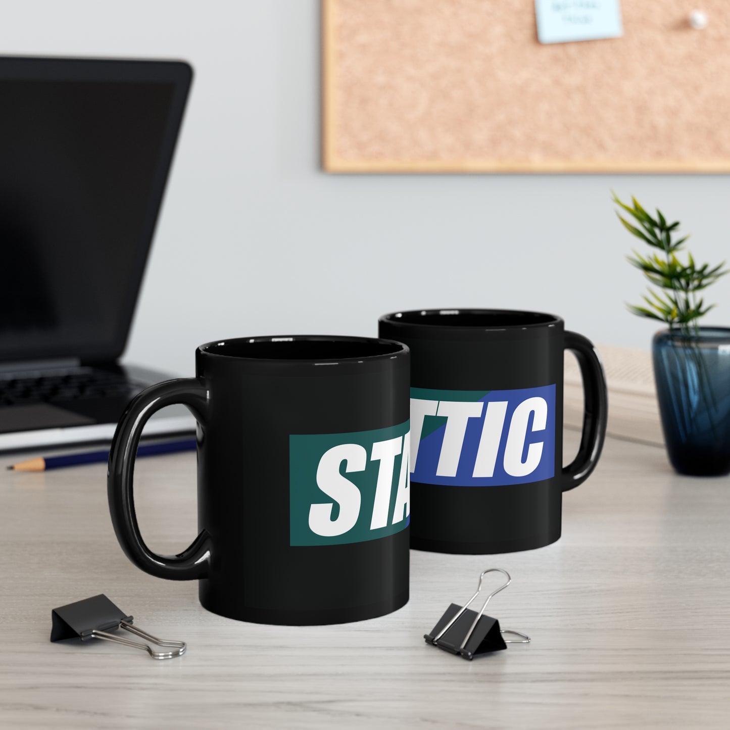 Mug Noir 11oz - Logo Bleu