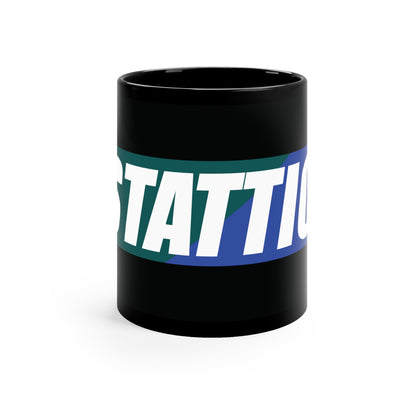 11oz Black Mug - Blue Logo