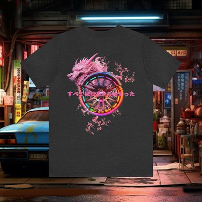 "Tout a commencé au Japon" T-Shirt Dragon Fleur de Cerisier