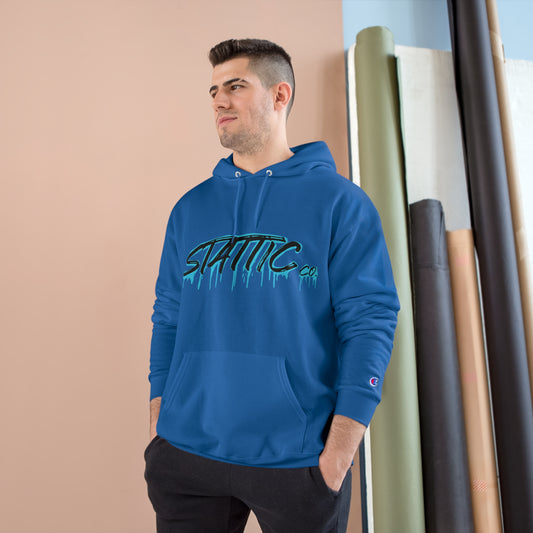 Stattic Blue Drip Hoodie (Champion)