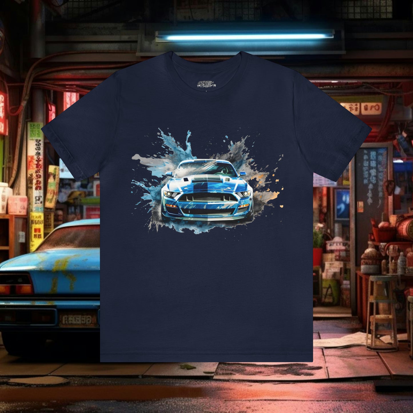 T-shirt abstrait de fusion de vitesse