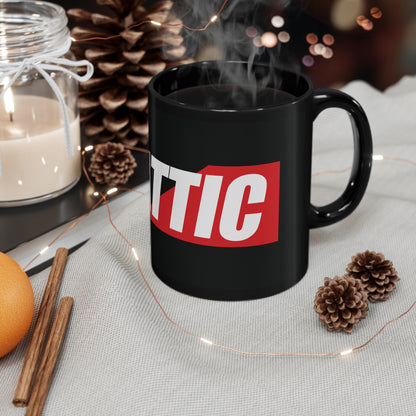 11oz Black Mug - Red Logo